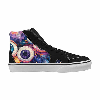 WOMEN'S Cartoon Eyeballs Galaxy High Top Canvas Vivid Custom Shoes