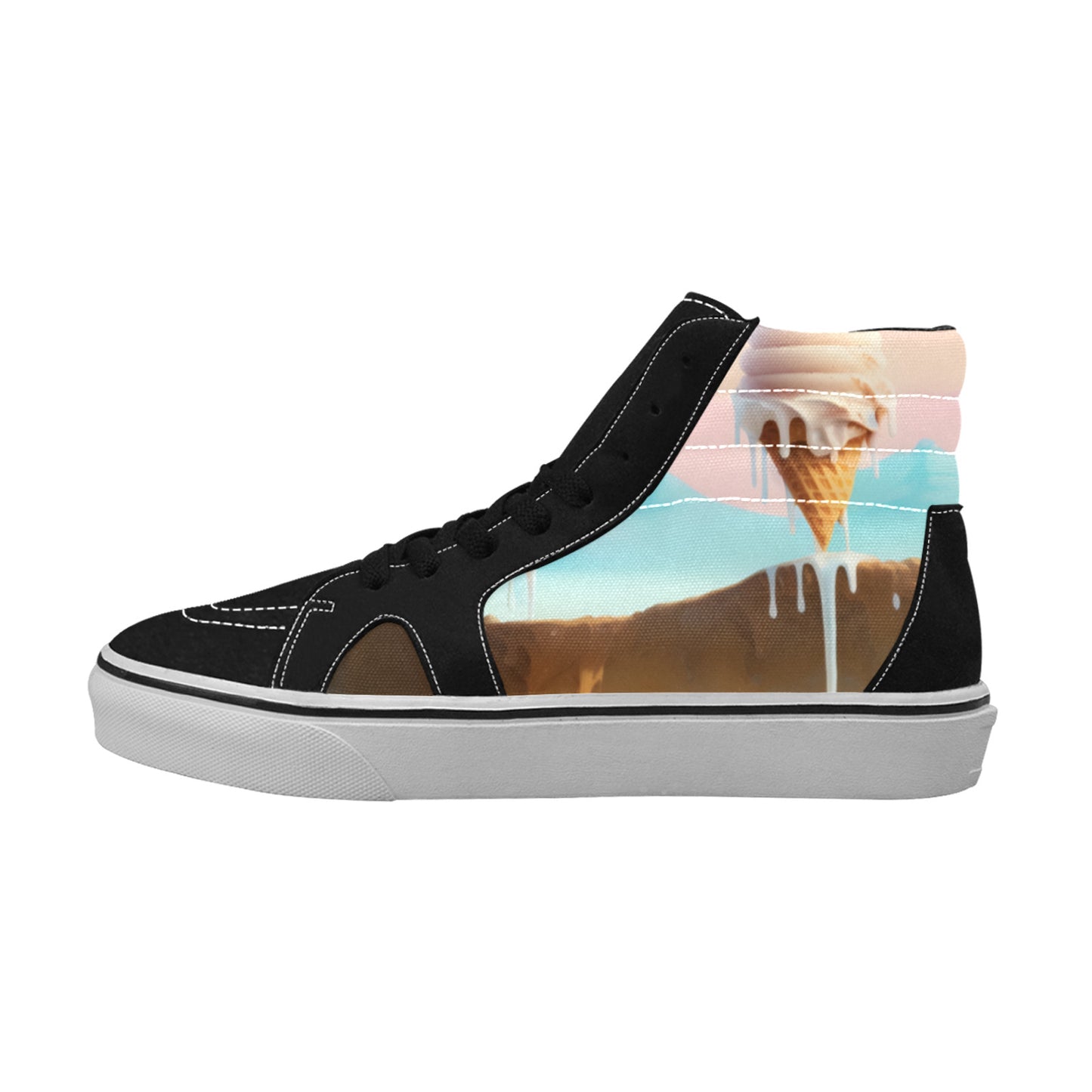 WOMEN'S Ice Cream Art Melting High Top Skateboarding Grunge Custom Shoes