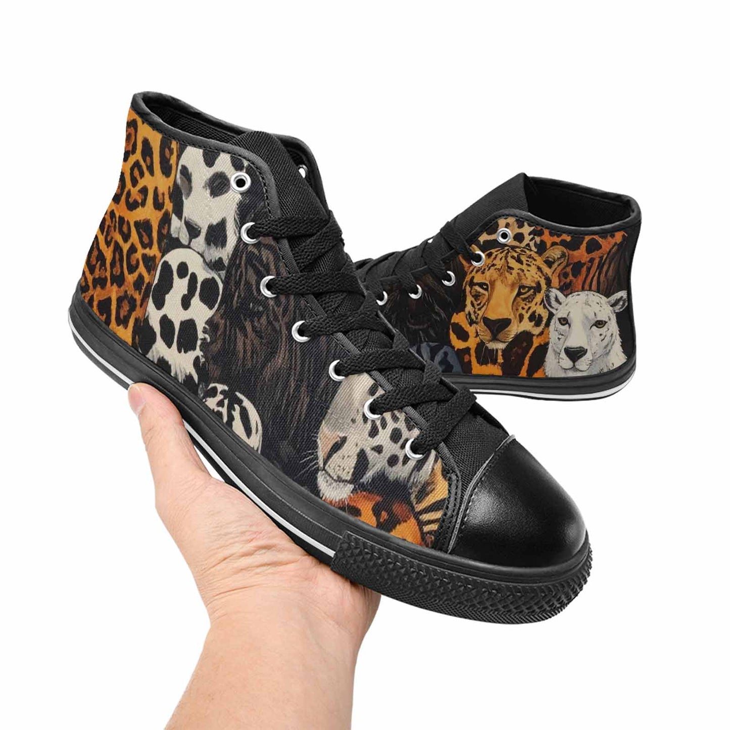WOMEN'S Animal Print High Top Canvas Dark Academia Shoes