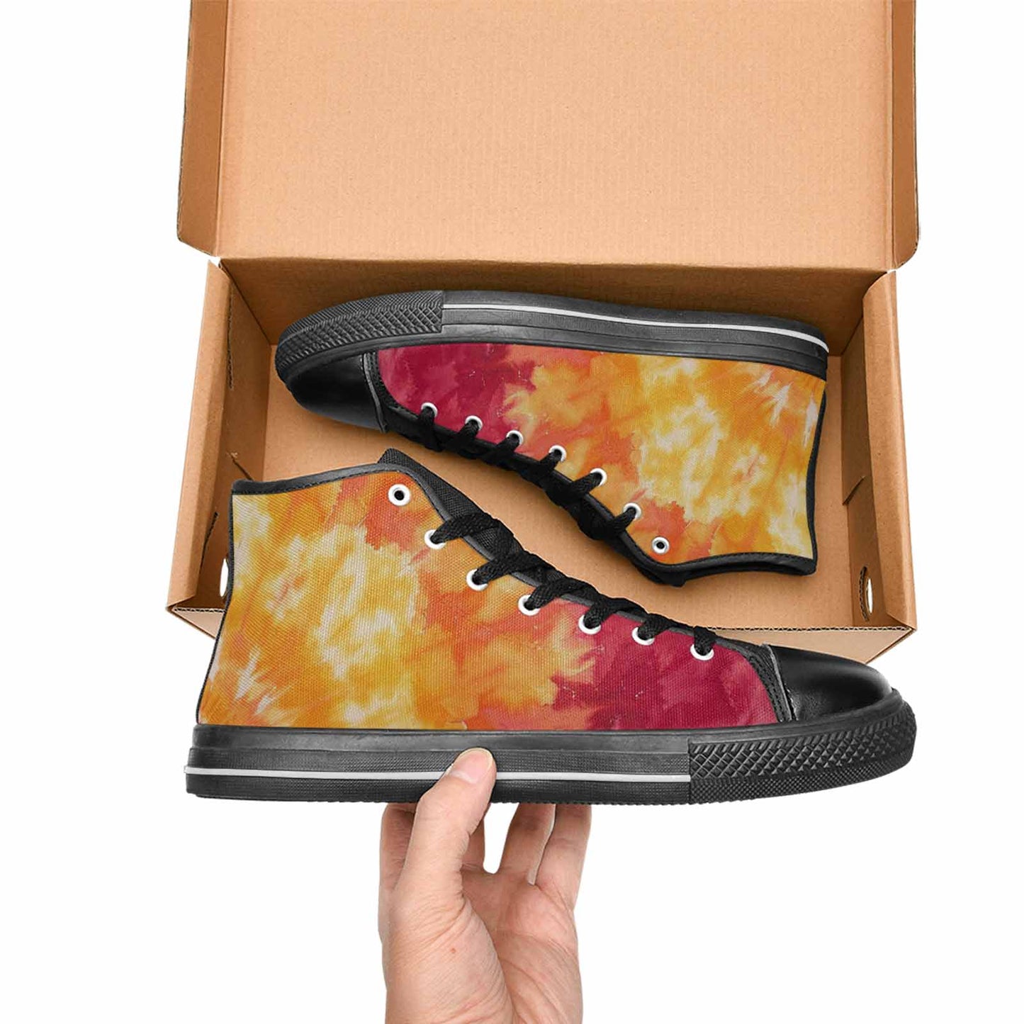 WOMEN'S Ombre Tie Dye Warm High Top Canvas Cottagecore Custom Shoes