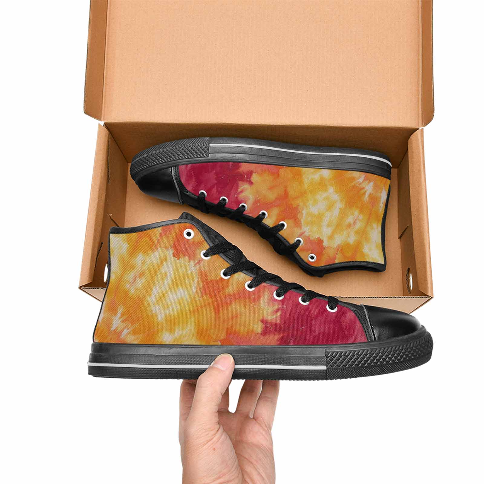 WOMEN'S Ombre Tie Dye Warm High Top Canvas Cottagecore Custom Shoes