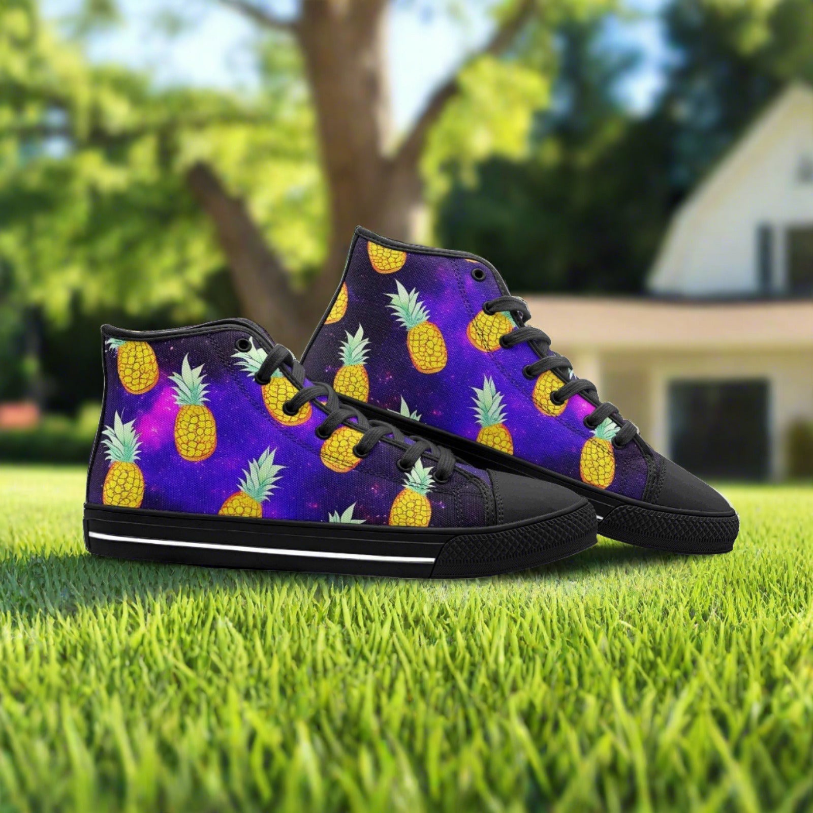 Butterfly Rainbow Navy Indigo Vivid Bold Art - Freaky Shoes | Custom Art Sneakers