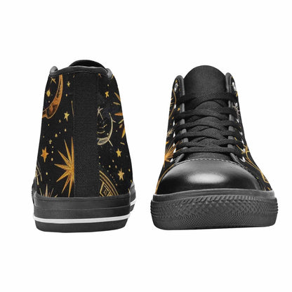 MEN'S Zodiac Constellation Star High Top Canvas Neon Fantasy Custom Sneakers