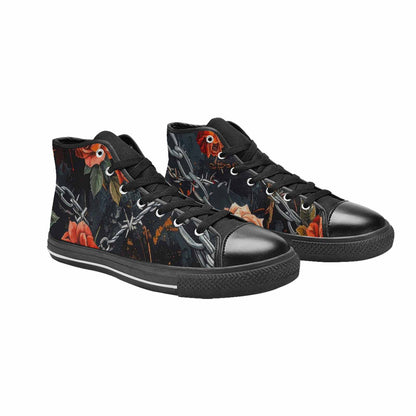 WOMEN'S Barbed Wire Chain High Top Canvas Y2K Shoes