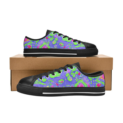 WOMEN'S Cc Acid Bath Art Canvas Grunge Custom Sneakers