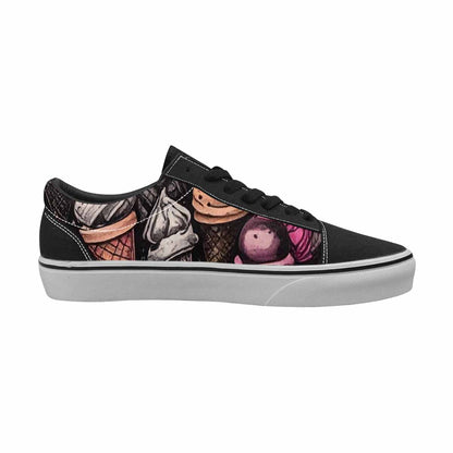 WOMEN'S Ice Cream Motif Lace-Up Canvas Vibrant Chaos Sneakers