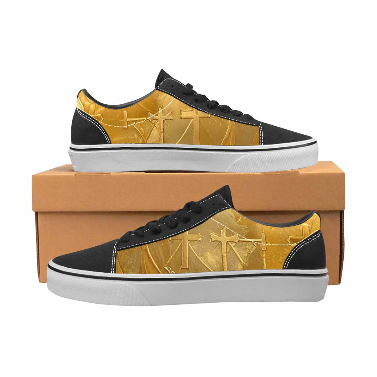 WOMEN'S Cross Faith Iconography Canvas Lace-Up Vibrant Chaos Sneakers