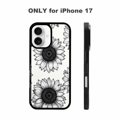 iPhone 17 Case — Minimalist Black Line Art Floral, Unique Phone Case Design