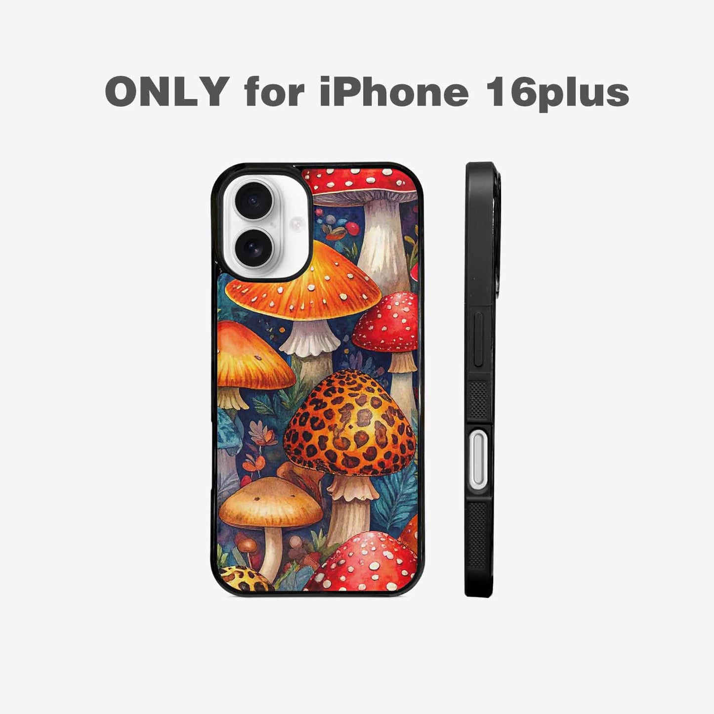 iPhone 16 Plus Case — Mushrooms Pattern Hundreds Of 5r0, Customized Protective Case