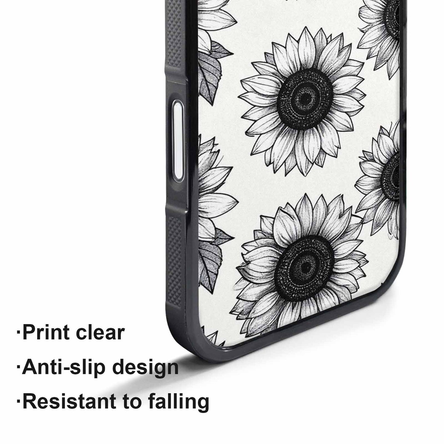 iPhone 17 Pro Max Case — Minimalist Black Line Art Floral, Unique Phone Case Design