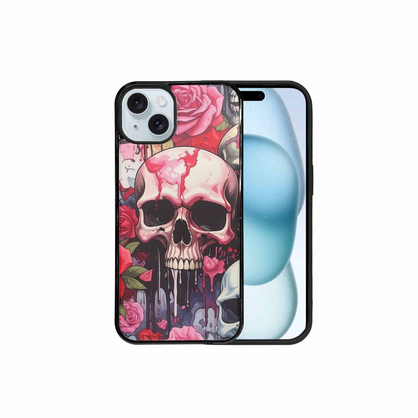 iPhone 15 Plus Case — Skulls And Roses Skulls And Roses, Custom Printed Phone Case