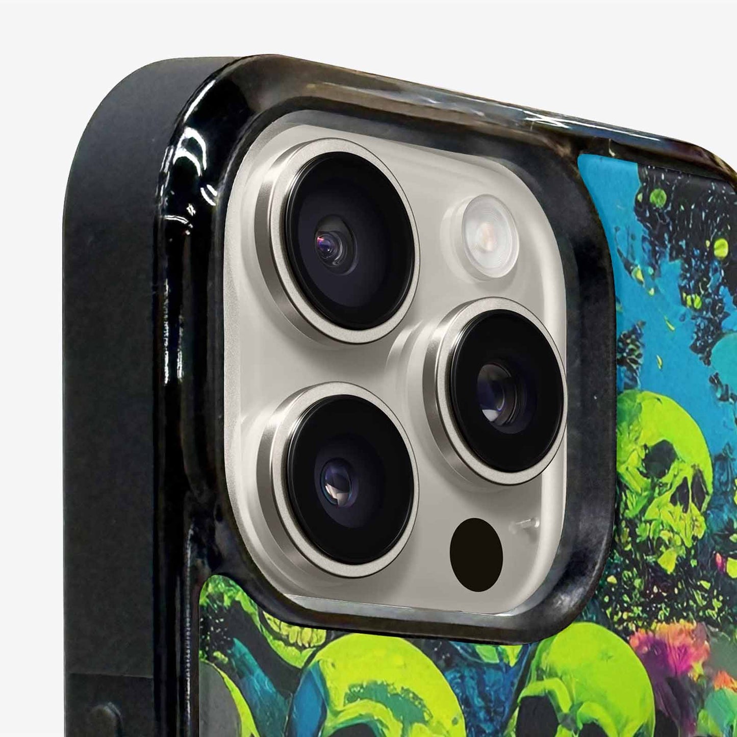 iPhone 16 Pro Case — Skeletons Neon Green Glow Skeletons Pattern, Unique Phone Case Design