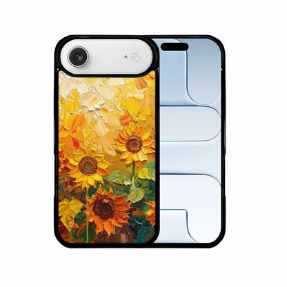 iPhone 17 Air Case — Impressionist Sunflower Brushstroke Pattern Hundreds Floral, Personalized Phone Case