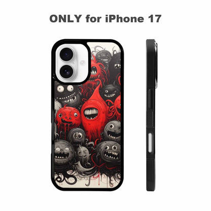 iPhone 17 Case — Black &amp; Red Ink Cartoon Cute, Original Design Phone Case