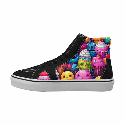 MEN'S Melting Ice Cream Monster High Top Canvas Neon Fantasy Shoes
