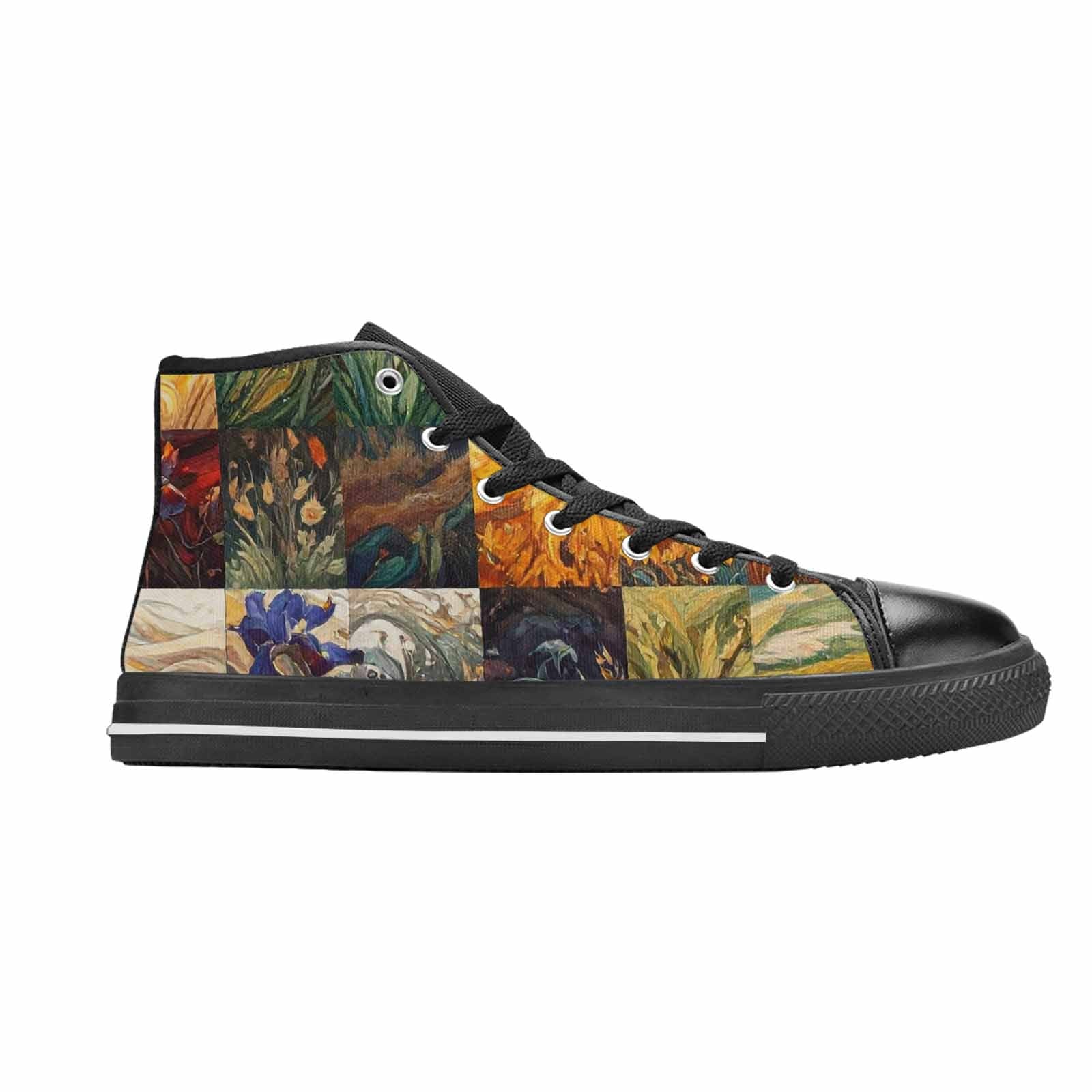WOMEN'S Van Gogh-Style Swirl High Top Canvas Wallpaper Art Shoes