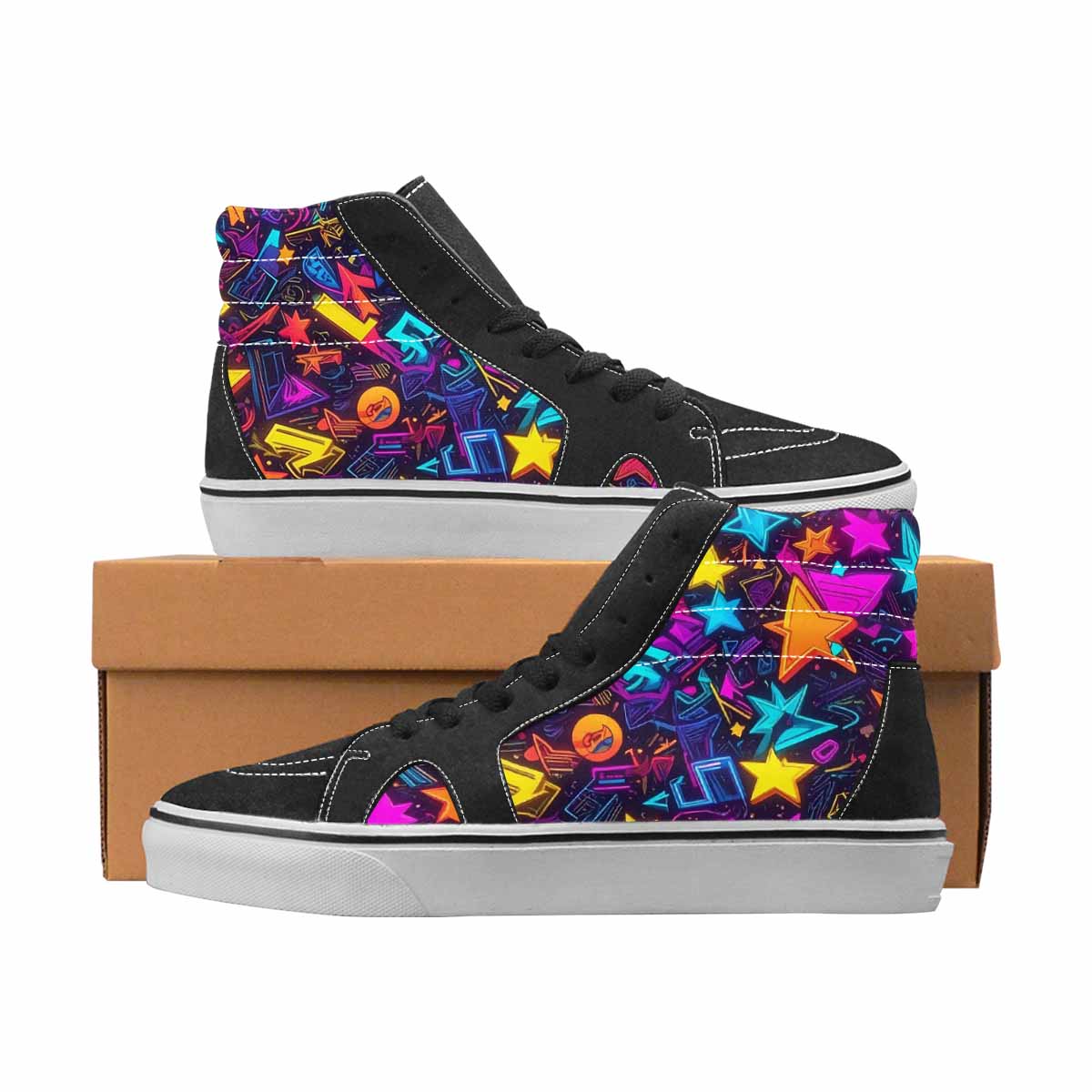 WOMEN'S 80S Retro High Top Canvas Made To Order Cottagecore Original Art Sneakers