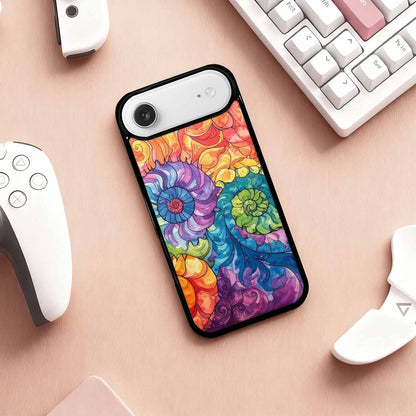 iPhone 17 Air Case — Tie Dye Swirls Black White Tie, Custom Printed Phone Case