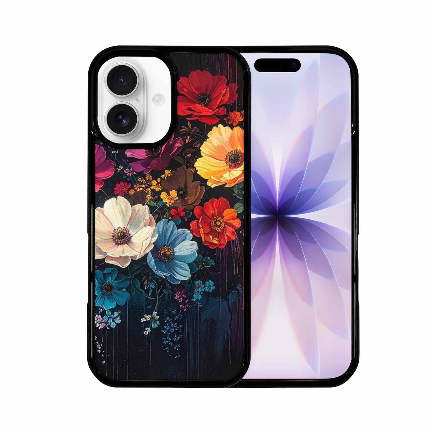 iPhone 17 Case — Shadowy Glitch Floral Pattern Floral, Custom Art Phone Cover
