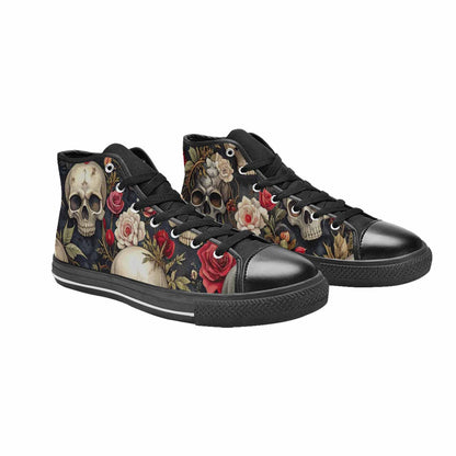 MEN'S Skulls - Roses High Top Canvas Aesthetic Custom Sneakers