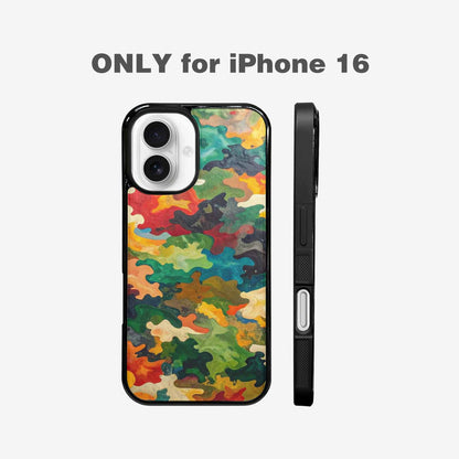 iPhone 16 Case — Camo Patches Full Color Vibrant Camo, Original Design Phone Case