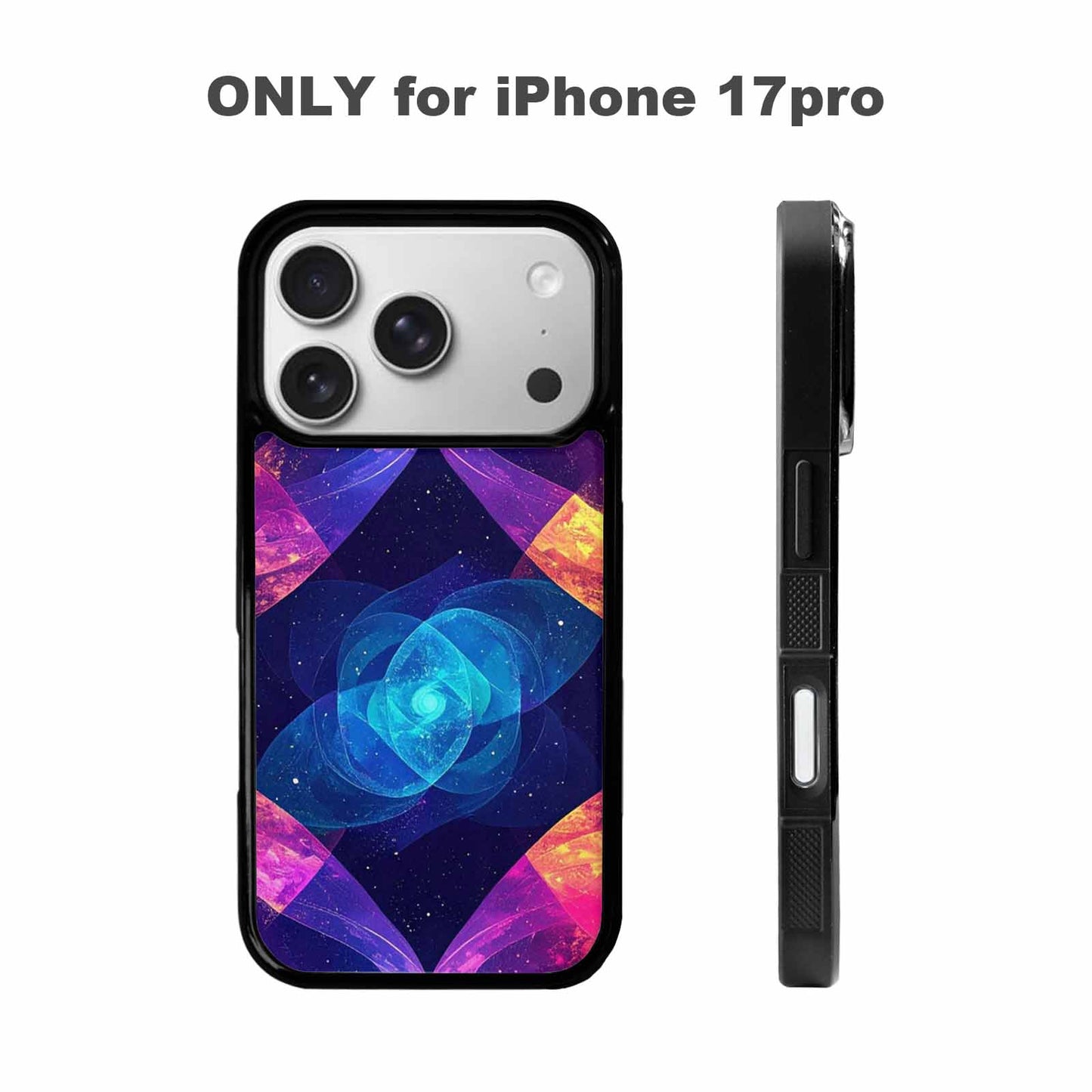 iPhone 17 Pro Case — Rose Galaxy Art Seamless Pattern Galaxy, Custom Print Case Cover