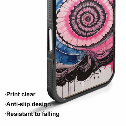 iPhone 17 Case — Tie Dye Swirls Black Tie Dye, Personalized Phone Case