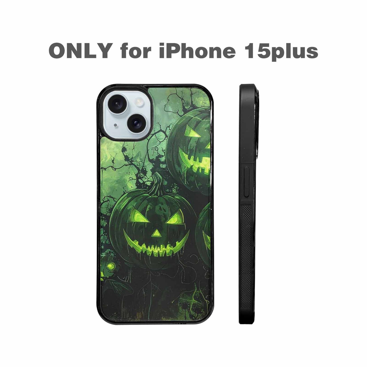 iPhone 15 Plus Case — Halloween Glowing Jackolantern Personalized Phone Cover, Unique Phone Case Design