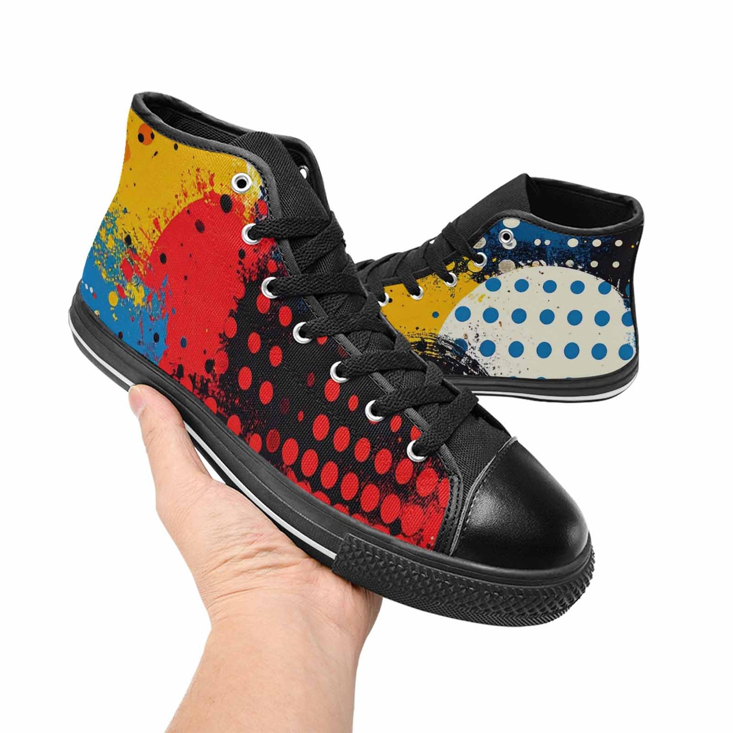 MEN'S Comic Book Halftone High Top Canvas Vivid Custom Shoes