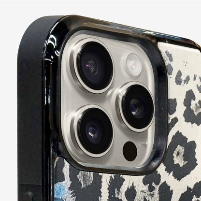 iPhone 16 Pro Case — Animal Print Black Blue Ink Animal, Custom Print Case Cover