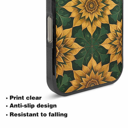 iPhone 16 Pro Max Case — Sunflower Mandala Kaleidoscope Custom, Original Design Phone Case