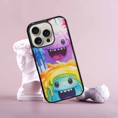 iPhone 16 Pro Case — Rainbow Sherbet Monster, Custom Art Phone Cover