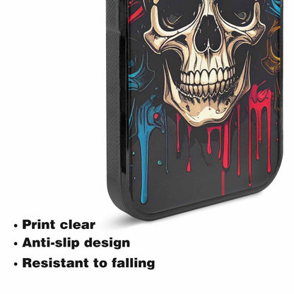iPhone 15 Case — Dripping Skulls Collage, Custom Designed Case Cover