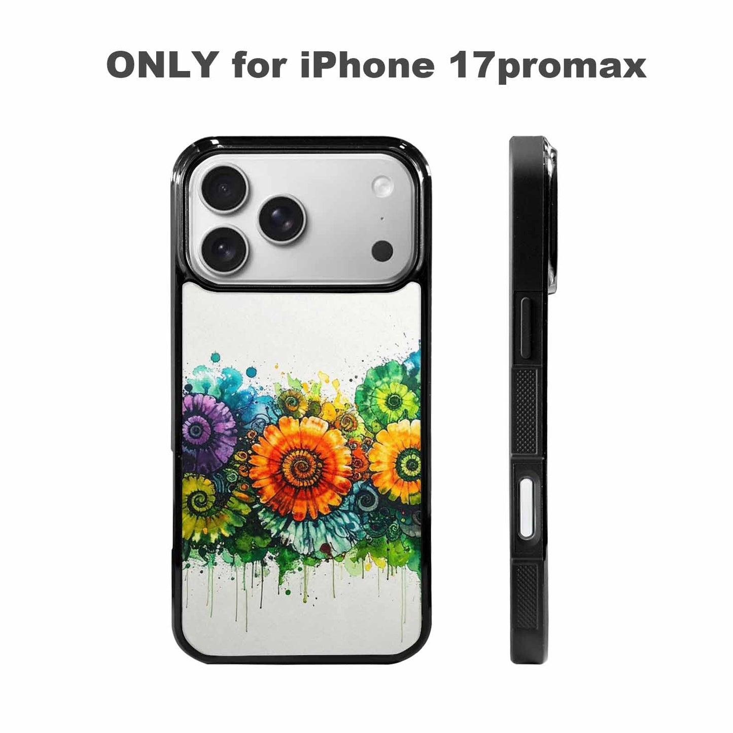 iPhone 17 Pro Max Case — Black &amp; Green Ink Tie Dye, Unique Phone Case Design