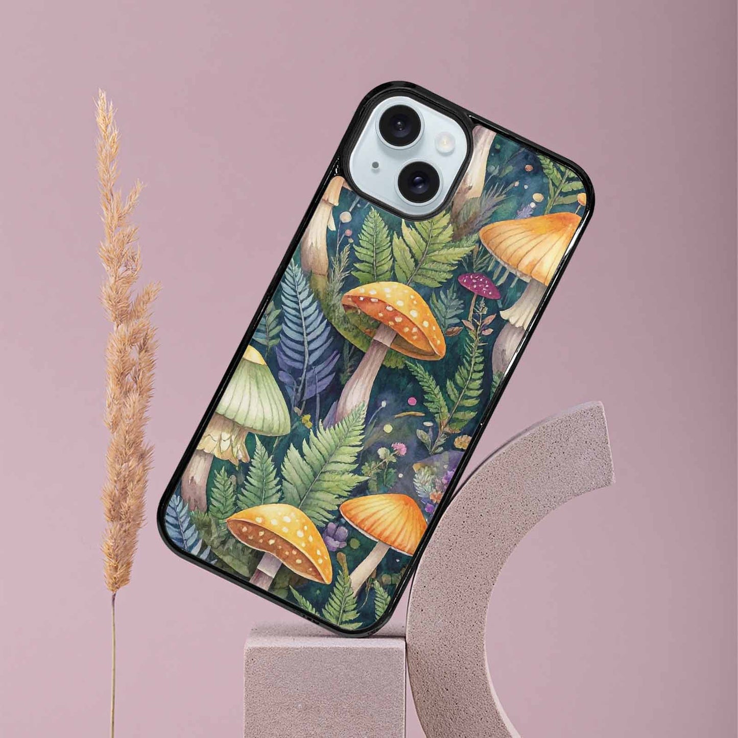iPhone 15 Plus Case — Mushrooms Botanicalmushrooms P, Custom Print Case Cover