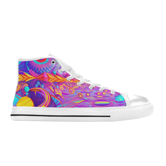 WOMEN'S Trip Art 3 High Top Canvas Wallpaper Art Sneakers