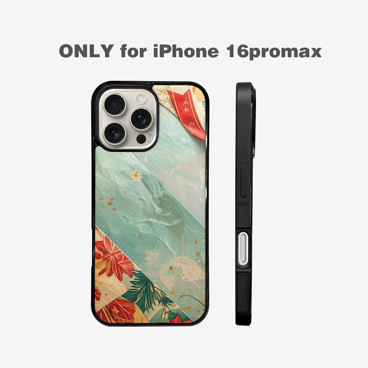iPhone 16 Pro Max Case — Christmas Wrapping Paper Pattern Art Wallpaper, Customized Protective Case