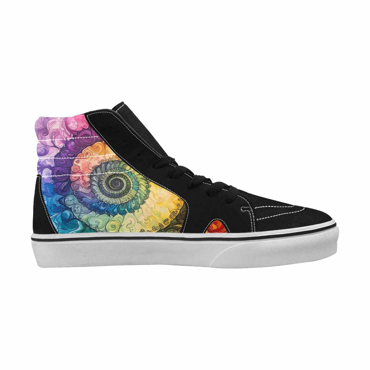 MEN'S Tie High Top Canvas Vibrant Chaos Custom Sneakers