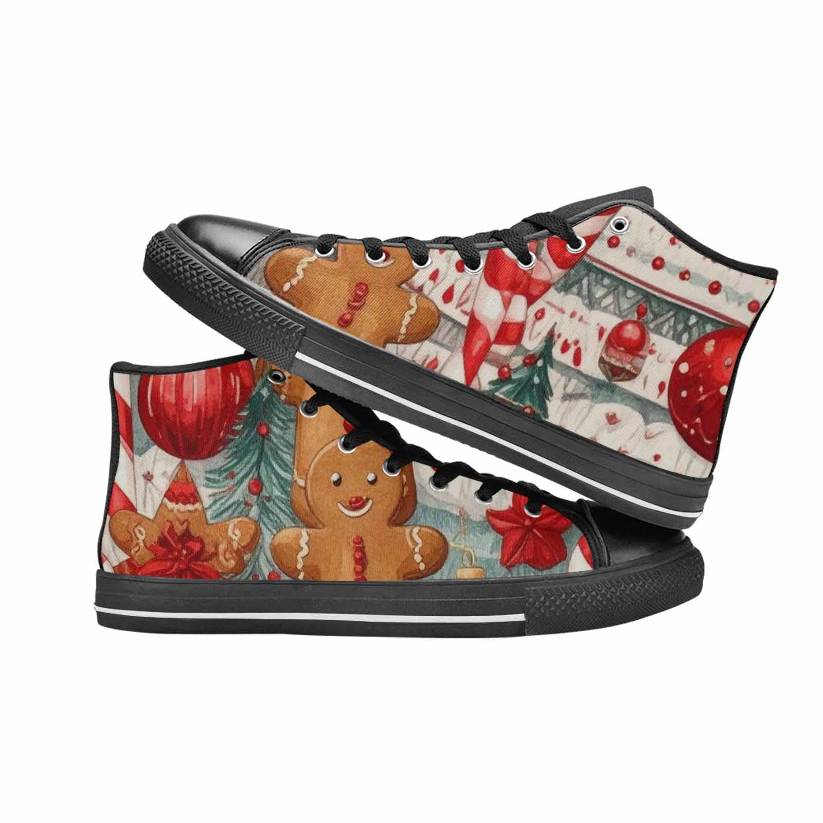 WOMEN'S Christmas Holly Snowflake High Top Canvas Y2K Sneakers