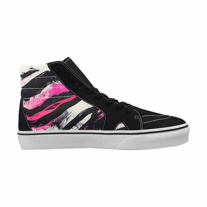 MEN'S Zebra Stripe Burst High Top Canvas Dark Academia Custom Sneakers
