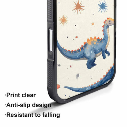 iPhone 17 Pro Case — Retro Dinosaurs Star Burst Galaxy Space, Unique Phone Case Design