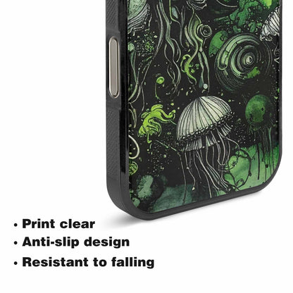 iPhone 16 Pro Max Case — Sea Creature Burst Black Green Ink, Original Design Phone Case