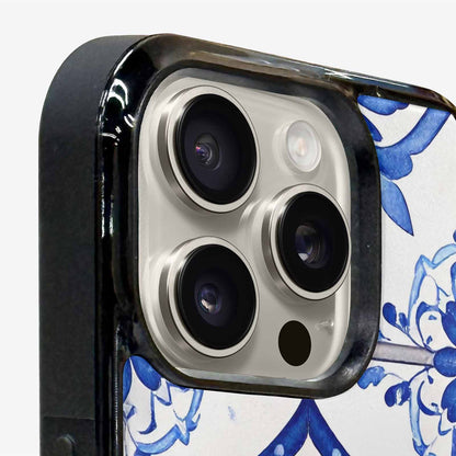 iPhone 15 Pro Max Case — Mexican Talavera Tile Pattern Floral Geometric, Custom Designed Case Cover