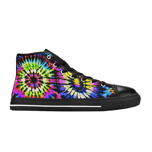 WOMEN'S Cc Tie Dye Art High Top Canvas Vibrant Chaos Shoes