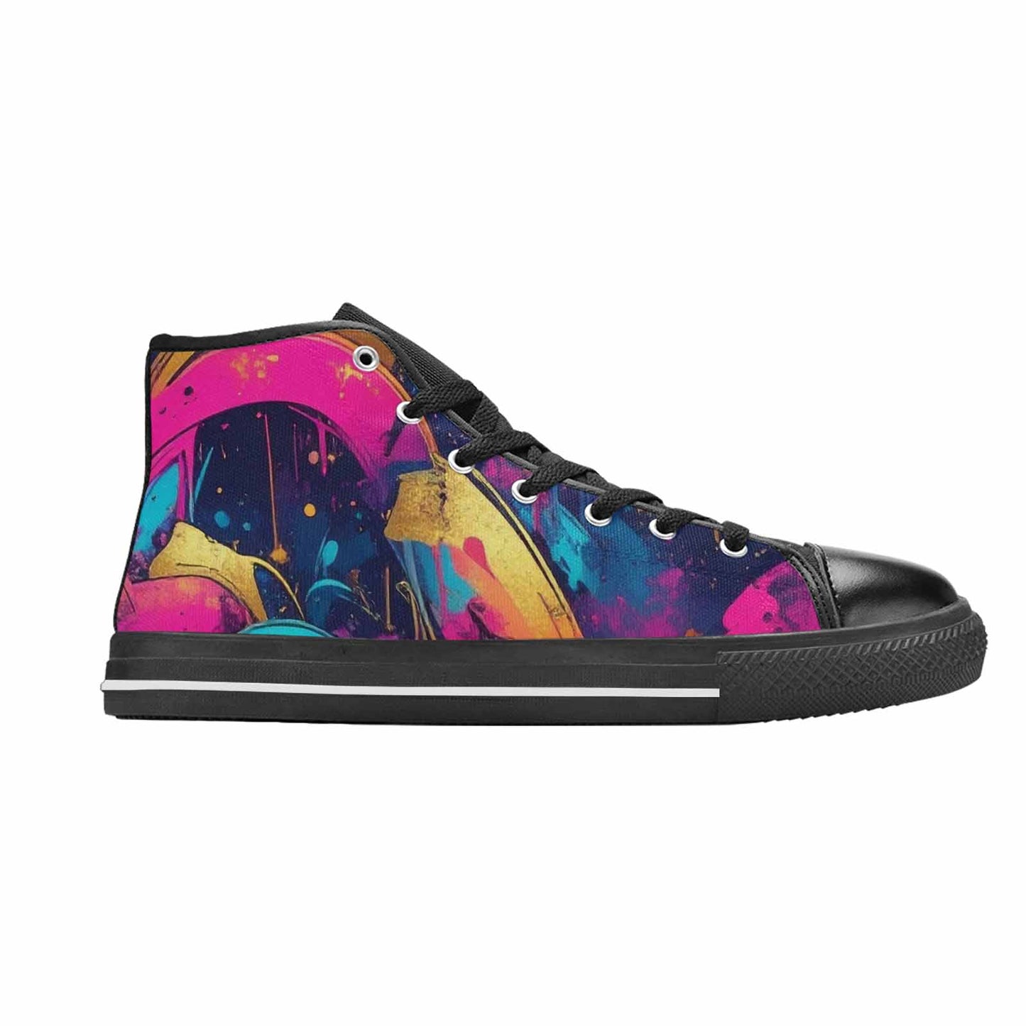 WOMEN'S Paint Splatter High Top Canvas Y2K Custom Sneakers