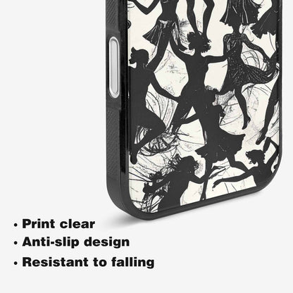 iPhone 16 Case — Bold Dancing Figure Line Art Pattern, Custom Designed Case Cover