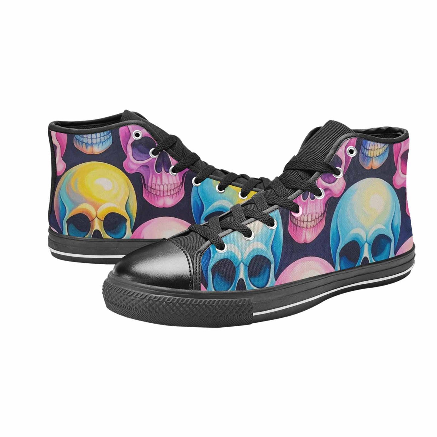 MEN'S Dripping Candy Skulls High Top Canvas Y2K Custom Shoes
