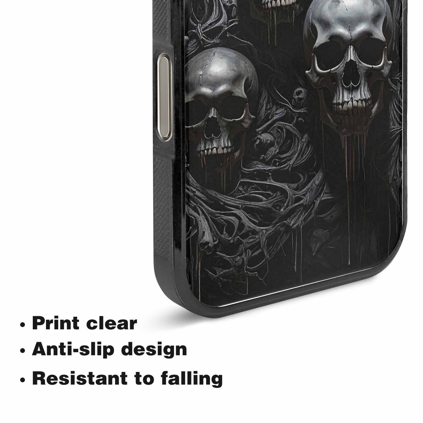 iPhone 15 Pro Max Case — Grey Dark Black And Grey Tones, Personalized Phone Case