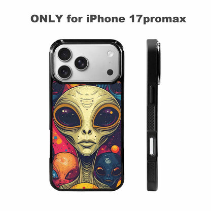 iPhone 17 Pro Max Case — Alien Ufo Cartoon Art Alien Scifi, Custom Art Phone Cover
