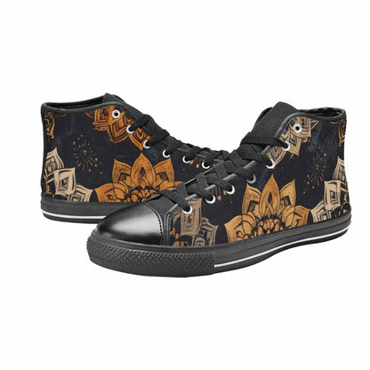 WOMEN'S Mandala High Top Canvas Wallpaper Art Shoes